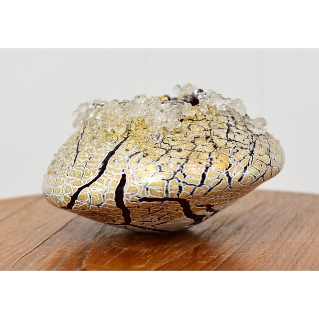 Signed on bottom by Marsha Blaker DeSomma. Measurements: Height: 3" Width: 5.25" Width (of opening at top): 2.5" Depth: 5.25