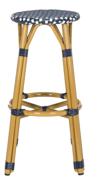 Indoor-Outdoor Barstool in Navy & White