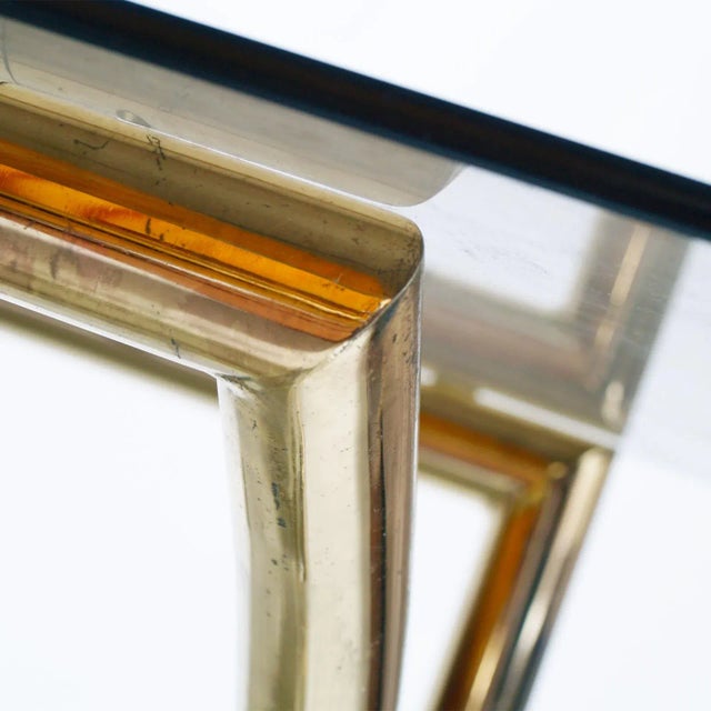 1970s Gilt Brass & Glass Fumè Bar Cart, 1970s For Sale - Image 5 of 9