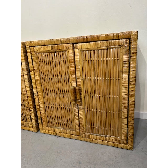Vintage Buri Rattan Cabinets, a Pair For Sale - Image 4 of 9