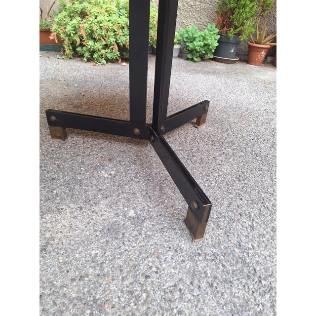 Azucena Dining Table in Iron with Brass Finishes and Segmented Wooden Top by Ignazio Gardella for Azucena, 1950s For Sale - Image 4 of 11