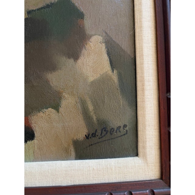 Vintage Oil Painting of Geraniums in Pots For Sale In Los Angeles - Image 6 of 10