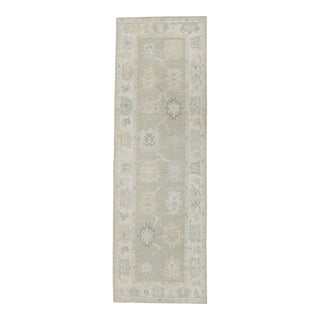 Modern Turkish Oushak Runner 4'1" X 12'7" For Sale