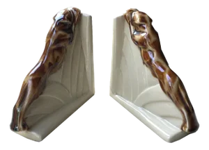 Art Deco Panther Bookends, Set of 2