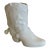 Vintage White Ceramic Cowboy Boot Vase For Sale
