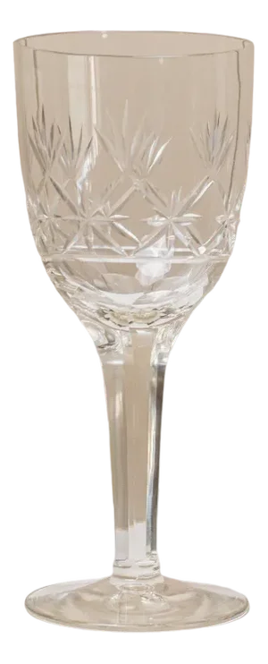 Vintage Saint Louis Wine Glass in Crystal Glass & Faceted Stem, France, 1930s