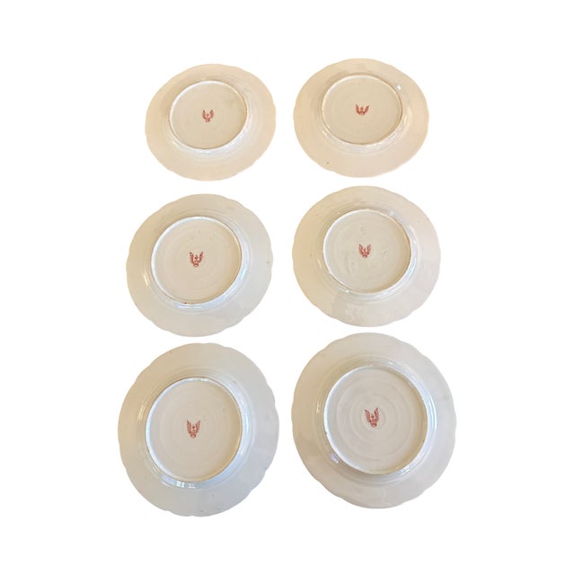 Japonisme Antique c.f. Boseck Bohemian Japonisme Dessert Plates, Set of Six, Circa 1880–1910 For Sale - Image 3 of 6