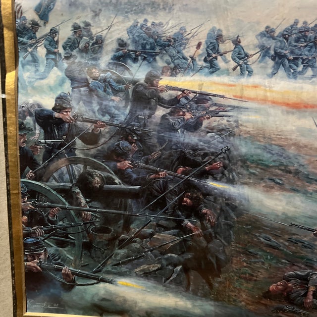 1980s Offset Print of Mort Kunstler Art Titled the High Water Mark Made in 1986 Framed Under Glass For Sale - Image 5 of 9