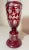 Glass 1920s High Quality Handmade Moser Cut to Clear Ruby Red Crystal Glass Etched Vase For Sale - Image 7 of 14