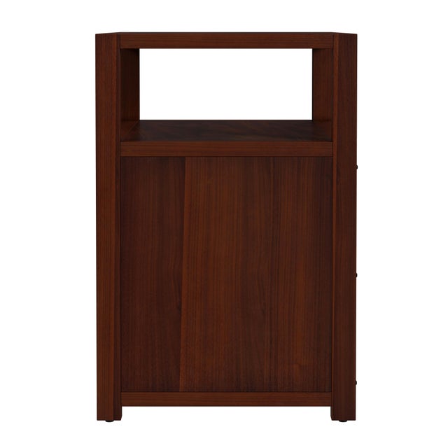 2020s Lark 21 in. W Wood 2 Drawer Nightstand with Open Storage Shelf, Walnut For Sale - Image 5 of 8
