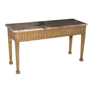 1990s Italian Hand Painted Empire Style Console With Single Drawer