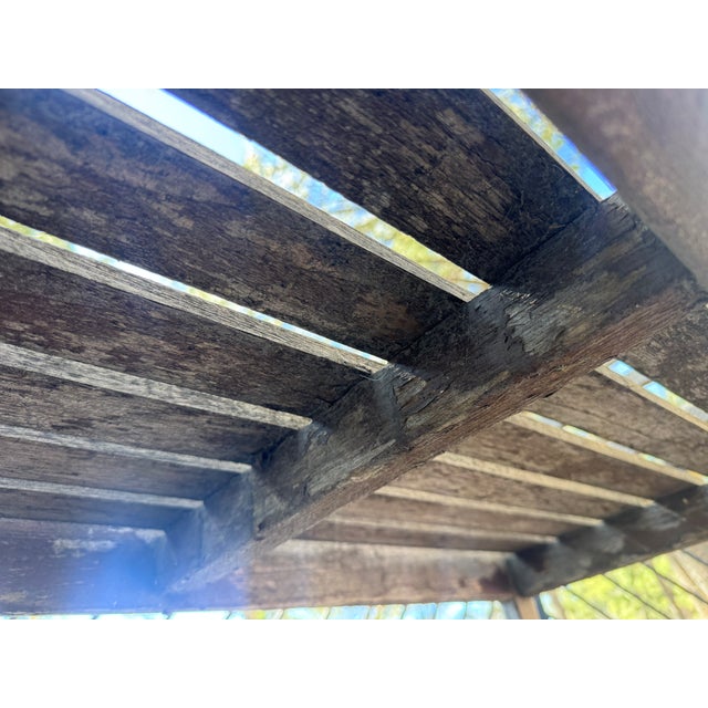 Wood Vintage Teak Garden Bench For Sale - Image 7 of 17