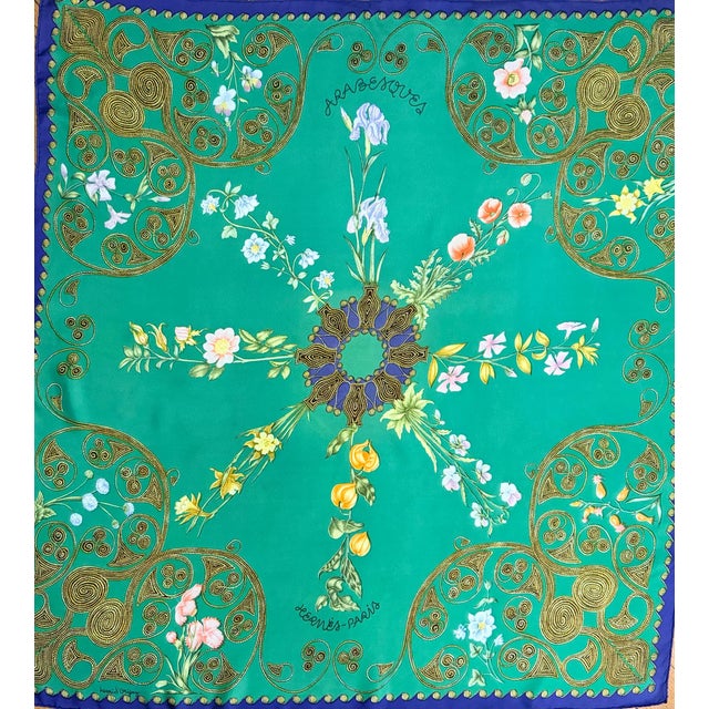 HERMÈS ARABESQUES Silk Scarf Designed by Henri d’Origny 1964 For Sale In New York - Image 6 of 9