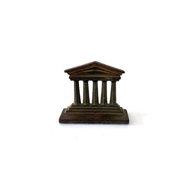 Cast Iron Architectural Greek Temple Parthenon Bookends / Decor For Sale - Image 4 of 14