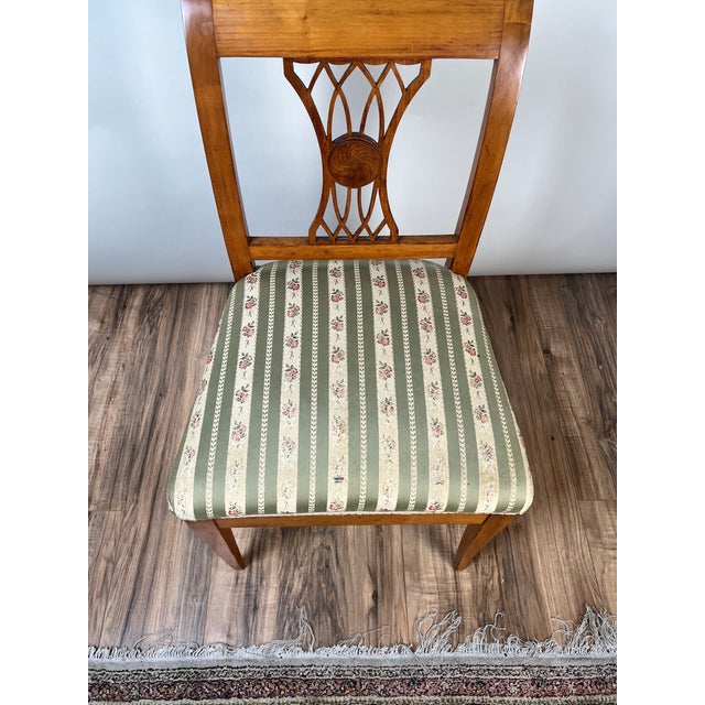 Early 20th Century Antique German Biedermeier Style Cherry Side Chair C. Early 20th Century For Sale - Image 5 of 6