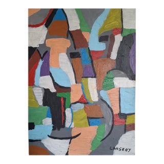 Late 20th Century Attributed to André Lanskoy - Abstract Composition, Oil on Canvas For Sale
