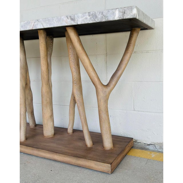 Contemporary Hooker Organic Modern Gray Stone Sculptural Surfrider Console Table For Sale - Image 3 of 7