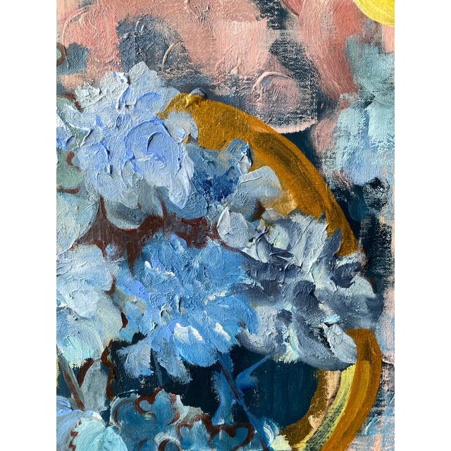 Original-Moonlit Dahlias in Blue-Jardin d'Hiver Series-Shizico Yi-British Awarded Artist For Sale - Image 6 of 17