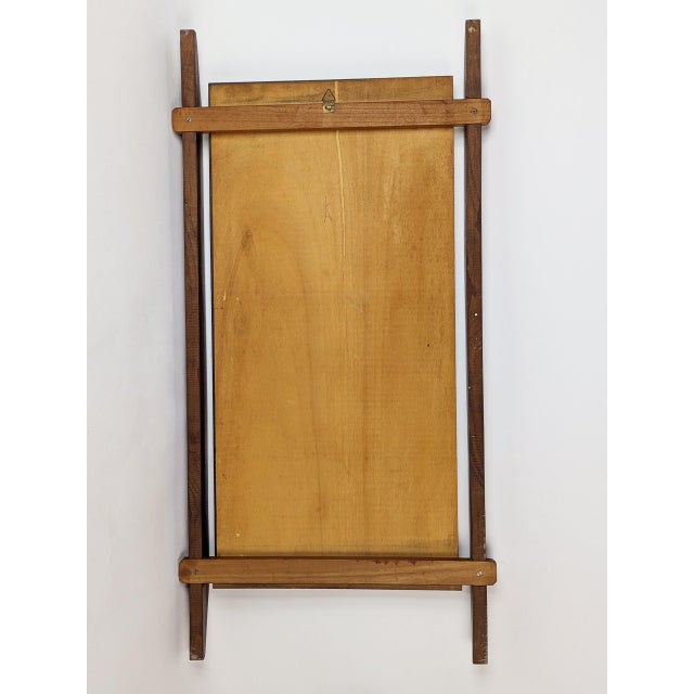 Black Italian Teakwood and Mirrored Glass Wall Mirror, 1960s For Sale - Image 8 of 9