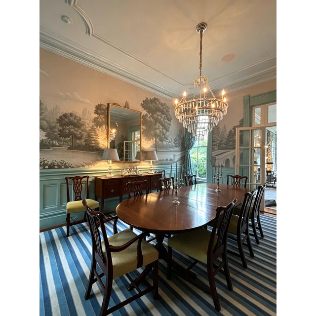 Beautiful hand‑painted panoramic mural capturing tranquil vintage European park scenery. This detailed artwork features...