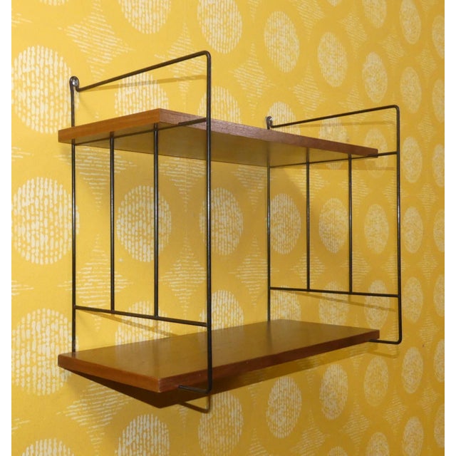 Small Hanging String Shelf in Walnut, 1960s For Sale - Image 11 of 11