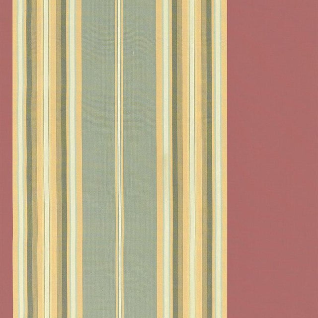 Sample - Schumacher Vivien Silk Stripe Fabric in Rouge For Sale