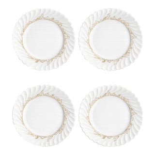 Mid 20th Century Haviland Limoges "Ladore" Gold Floral Porcelain Salad/Luncheon Plates – Excellent Condition - Set of 4 For Sale