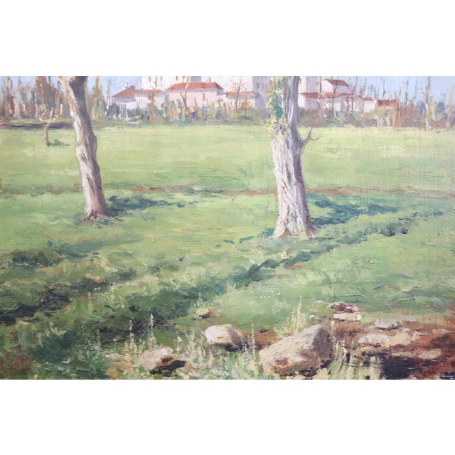 Countryside Landscapes, Oil Paintings on Board, Early 20th Century, Framed, Set of 2 For Sale - Image 12 of 17