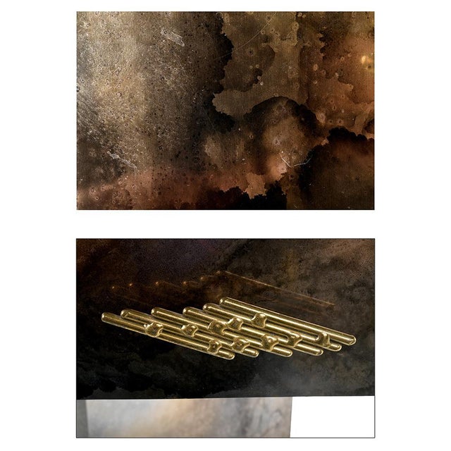 Metal Dressing Table with Triptych Mirror by Henri Fernandez For Sale - Image 7 of 8