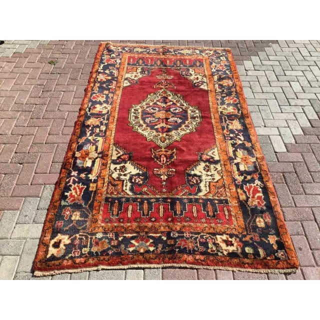 1950's Turkish Rug- 60.5" X 103" For Sale - Image 11 of 11