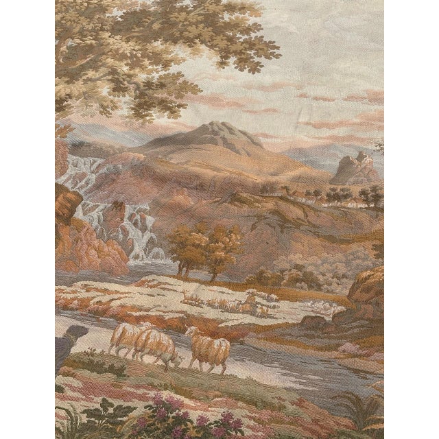 Vintage French Aubusson Style Jacquard Shepherds Tapestry, 1960s For Sale - Image 12 of 18