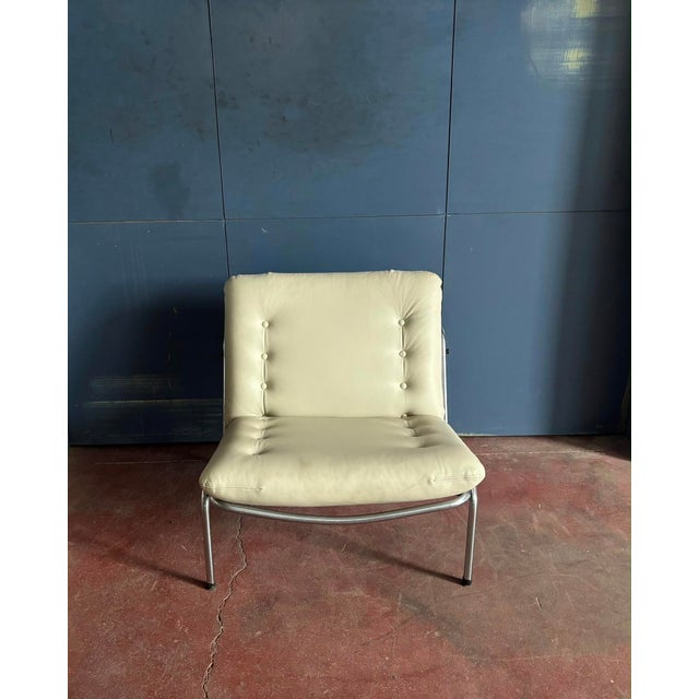 1960s Kyoto SZ07 Beige Leather Chair by Martin Visser and Walter Antonis for T Spectrum, 1969 For Sale - Image 5 of 5