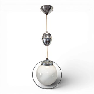 Space Age Glass Suspension Lamp, 1980s For Sale