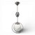 Space Age Glass Suspension Lamp, 1980s For Sale