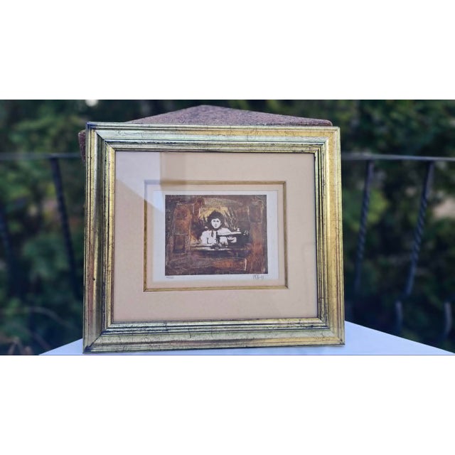 Brown Alan Kleinmann, Portrait Composition, 1980s, Lithograph, Framed For Sale - Image 8 of 8
