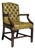 Office Chair in Green Upholstered Leather For Sale