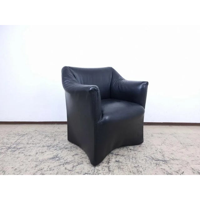 Black Leather Armchair by Mario Bellini for Cassina For Sale - Image 12 of 13