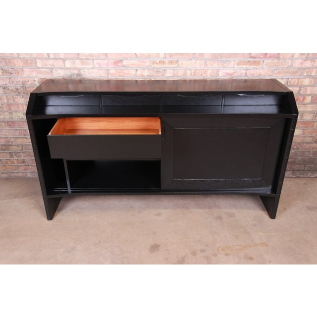 Harold Schwartz for Romweber Ebonized Bar Cabinet, Newly Refinished For Sale - Image 10 of 13