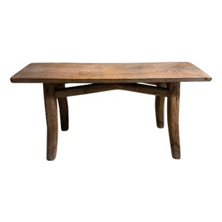 Andrianna Shamaris Teak Wood Wabi Sabi Bench For Sale