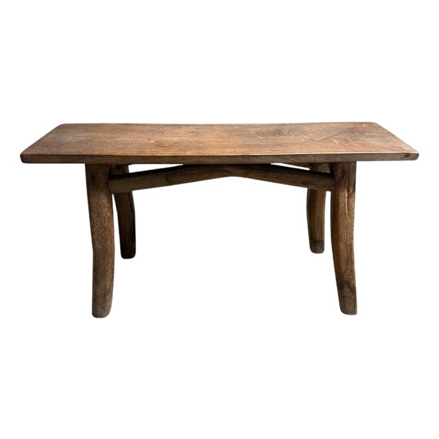 Andrianna Shamaris Teak Wood Wabi Sabi Bench For Sale