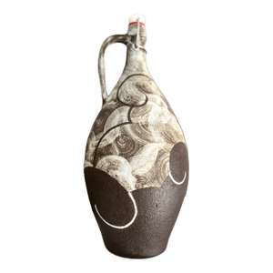 2018 Sam Chung Contemporary Handmade White and Brown Stoneware Growler or Pitcher
