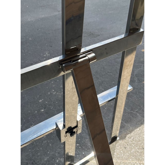 Metal Modern Chrome Display Easel or Tv Stand For Sale - Image 7 of 10