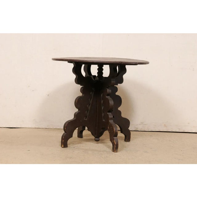 19th Century 19th Century Antique Guéridon Carved-Wood Table For Sale - Image 5 of 12