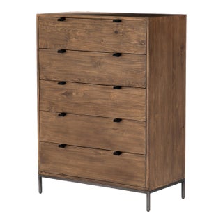 Four Hands Trey 5 Drawer Dresser, Auburn Poplar For Sale