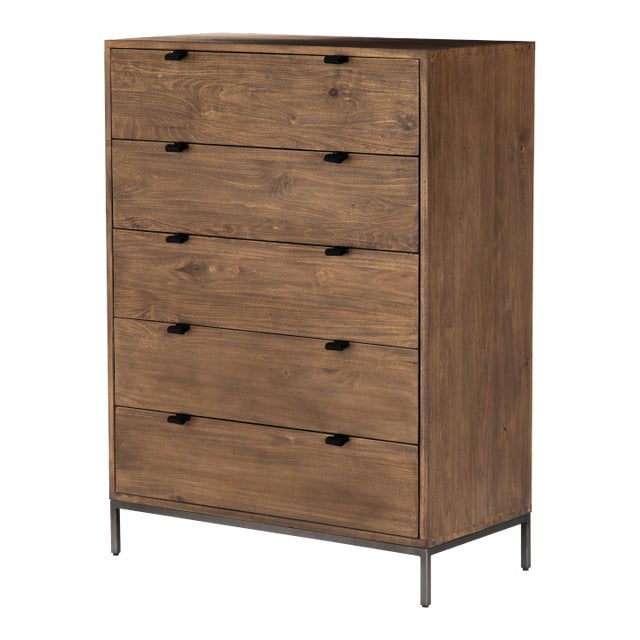 Four Hands Trey 5 Drawer Dresser, Auburn Poplar For Sale