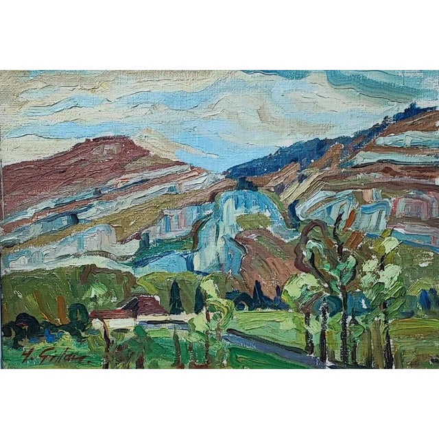 Henri Vincent Gillard, Les granges de Thônex, Oil on Canvas, Framed For Sale - Image 11 of 11