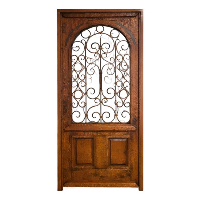 Handcrafted Solid Wood Rustic Door – Custom Mexican Design Made to Order For Sale