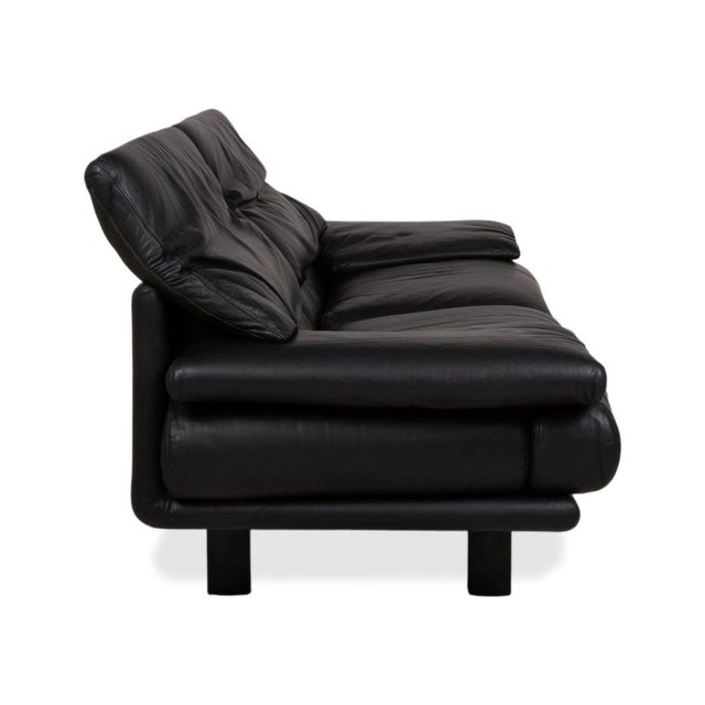 Alanda Leather Two-Seater Black Sofa Manual Function by Paolo Piva for B&B Italia C&B Italia For Sale - Image 12 of 15