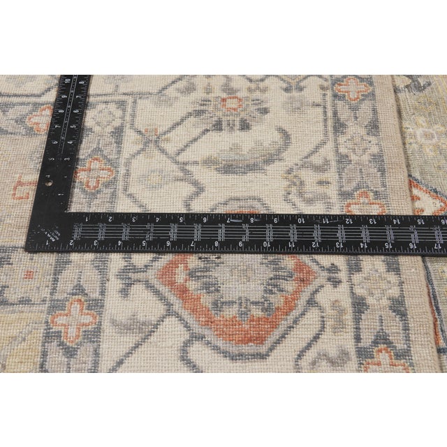Textile Contemporary Indian Oushak Rug, 09'11 X 12'11 For Sale - Image 7 of 10