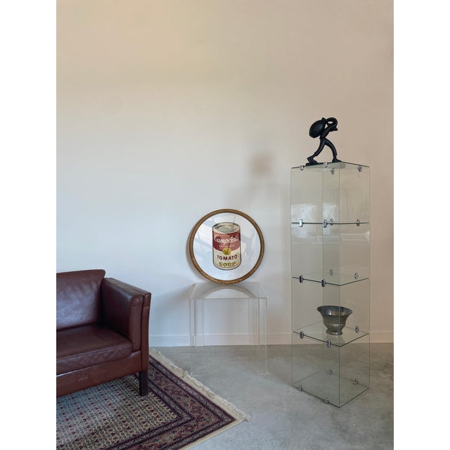 Re-Framed Andy Warhol Soup Can Lithograph on Linen in Round Oiled Wood Frame For Sale - Image 16 of 16